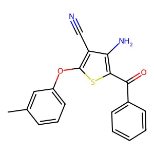 4-Amino-5-benzoyl-2-(3-methylphenoxy)thiophene-3-carbonitrile structure