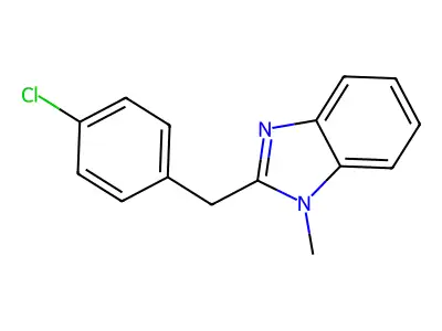 2-[(4-chlorophenyl)methyl]-1-methyl-1H-1,3-benzodiazole structure