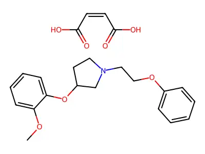 But-2-enedioic acid;3-(2-methoxyphenoxy)-1-(2-phenoxyethyl)pyrrolidine structure