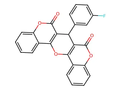 7-(3-fluorophenyl)-6H-pyrano[3,2-c:5,6-c']dichromene-6,8(7H)-dione structure