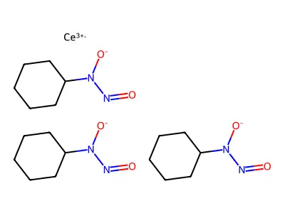 Tris(N-hydroxy-N-nitrosocyclohexylaminato-O,O')cerium structure