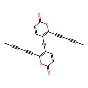 Bis(6-oxo-2-penta-1,3-diynylpyran-3-yl)mercury structure