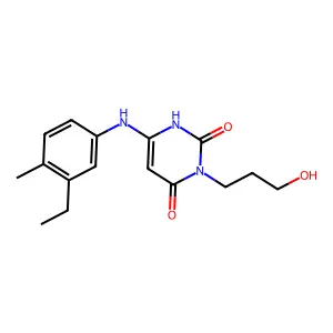 6-(3-Ethyl-4-methyl-phenylamino)-3-(3-hydroxy-propyl)-1H-pyrimidine-2,4-dione structure