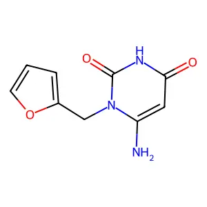 6-amino-1-(2-furylmethyl)pyrimidine-2,4(1H,3H)-dione structure