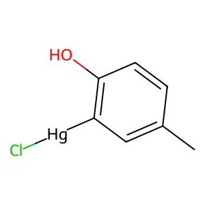 Mercury, chloro(2-hydroxy-5-methylphenyl)- structure