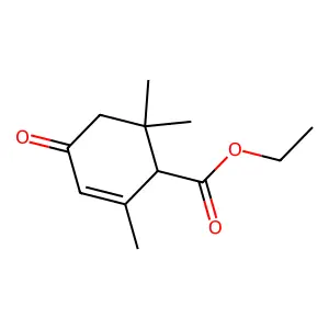 Ethyl 2,6,6-trimethyl-4-oxocyclohex-2-ene-1-carboxylate structure