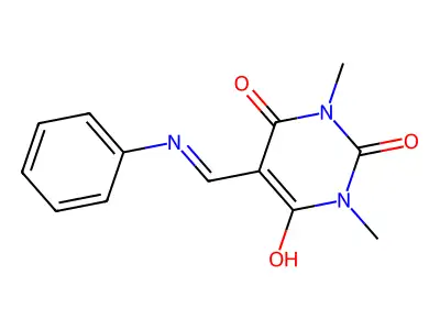 5-(Anilinomethylene)-1,3-dimethylbarbituric acid structure