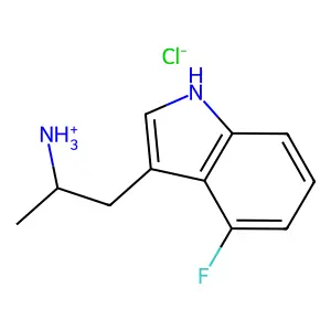1H-Indole-3-ethanamine, 4-fluoro-alpha-methyl-, hydrochloride (1:?) structure