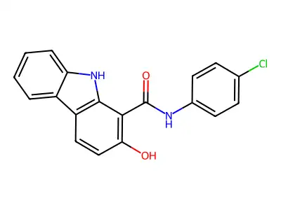 9H-Carbazole-1-carboxamide, N-(4-chlorophenyl)-2-hydroxy- structure
