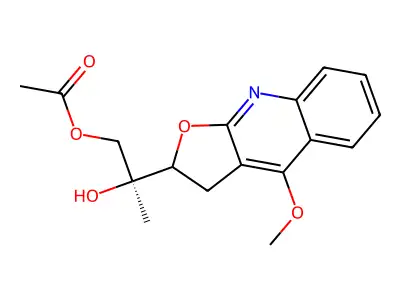 2-Hydroxy-2-{4-methoxy-2H,3H-furo[2,3-B]quinolin-2-YL}propyl acetate structure
