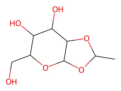 1,2-O-Ethylidene(R,S)-b-D-mannopyranose structure