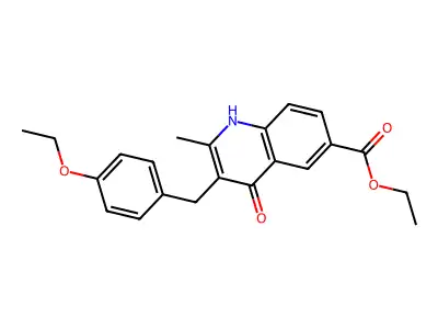 Ethyl 3-(4-ethoxybenzyl)-4-hydroxy-2-methylquinoline-6-carboxylate structure