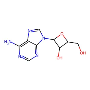 2-Oxetanemethanol, 4-(6-amino-9H-purin-9-yl)-3-hydroxy-, (2R,3S,4R)- structure