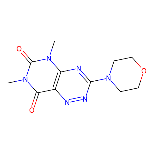 5,7-dimethyl-3-morpholinopyrimido[4,5-e][1,2,4]triazine-6,8(5H,7H)-dione structure