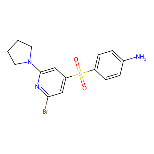 4-(2-Bromo-6-pyrrolidin-1-ylpyridine-4-sulfonyl)phenylamine structure