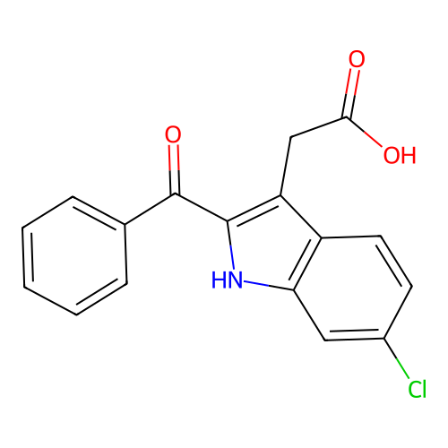 2-(2-benzoyl-6-chloro-1H-indol-3-yl)acetic Acid structure