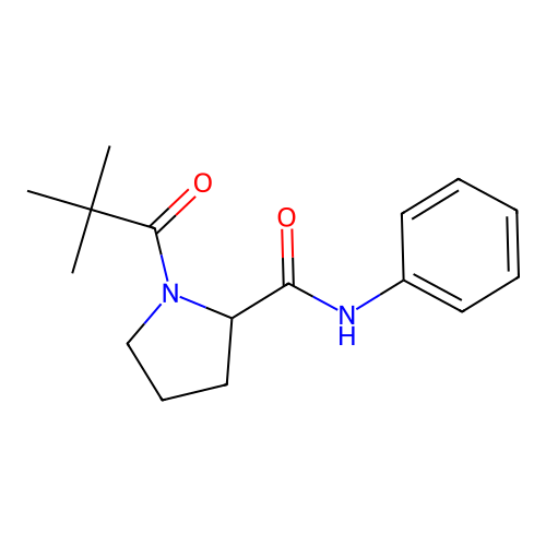 1-(2,2-dimethylpropanoyl)-N-phenyl-2-pyrrolidinecarboxamide structure