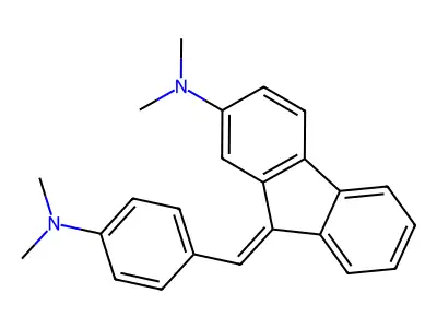 Fluoren-2-amine, 9-[p-(dimethylamino)benzylidene]-N,N-dimethyl-, (Z)- structure
