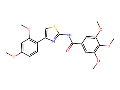 N-[4-(2,4-dimethoxyphenyl)-1,3-thiazol-2-yl]-3,4,5-trimethoxybenzamide structure