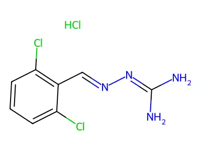 N-{[(2,6-dichlorophenyl)methylidene]amino}guanidine hydrochloride structure