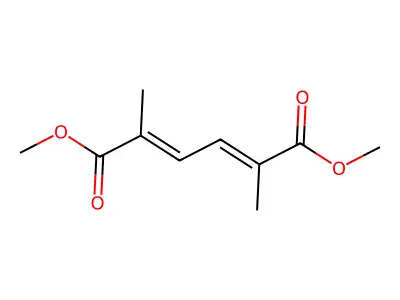 Dimethyl 2,5-dimethylhexa-2,4-dienedioate structure