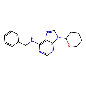 6-benzylamino-9-(2-tetrahydropyranyl)-9H-purine structure
