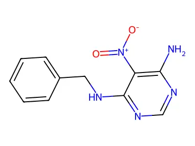 4-Amino-6-(benzylamino)-5-nitropyrimidine structure