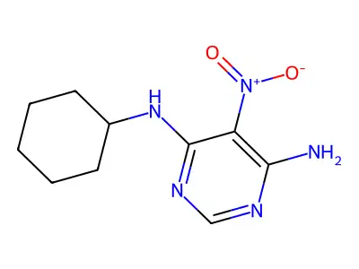 N4-cyclohexyl-5-nitropyrimidine-4,6-diamine structure