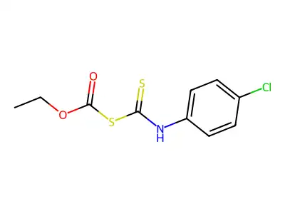 Carbonic acid, thio-, anhydrosulfide with p-chlorodithiocarbanilic acid, ethyl ester structure