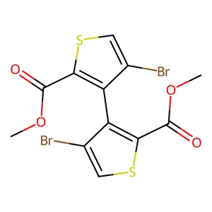 Methyl 4-bromo-3-(4-bromo-2-methoxycarbonylthiophen-3-yl)thiophene-2-carboxylate structure