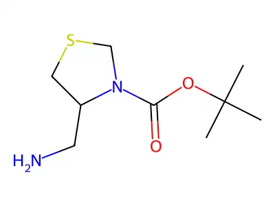 1,1-Dimethylethyl (4R)-4-(aminomethyl)-3-thiazolidinecarboxylate structure
