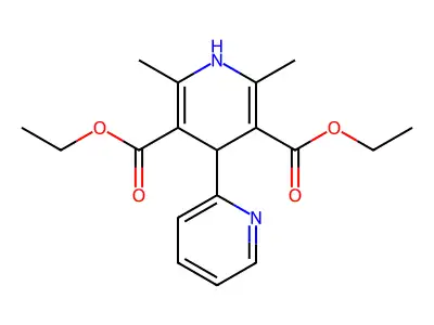 3',5'-Diethyl 1',4'-dihydro-2',6'-dimethyl(2,4'-bipyridine)-3',5'-dicarboxylate structure