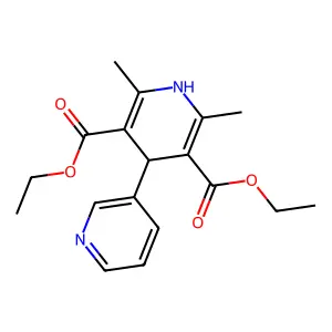 Diethyl 1',4'-dihydro-2',6'-dimethyl-(3,4'-bipyridine)-3',5'-dicarboxylate structure