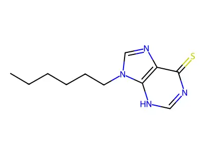 9-hexyl-3H-purine-6-thione structure