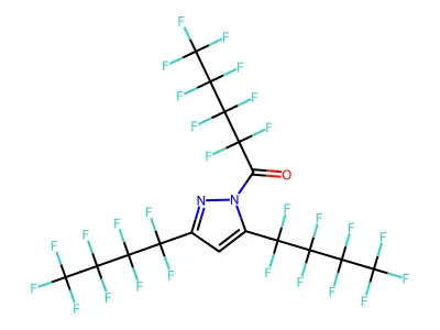 3,5-Bis(nonafluorobutyl)-1-(nonafluoropentanoyl)pyrazole structure