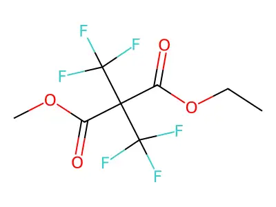 Ethyl methyl 2,2-bis(trifluoromethyl)propane-1,3-dioate structure