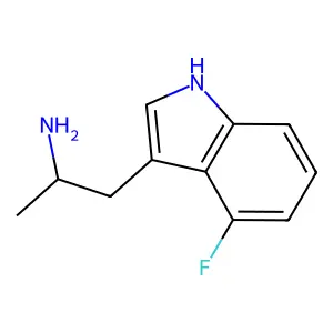 1-(4-氟-1H-吲哚-3-基)丙-2-胺 structure