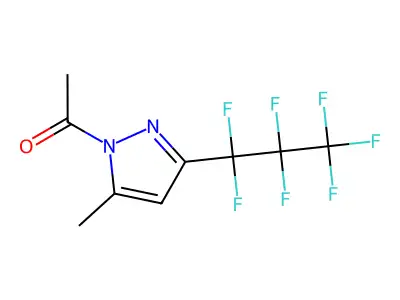 1-Acetyl-3-(heptafluoropropyl)-5-methyl-1H-pyrazole structure