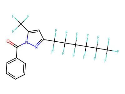 1-Benzoyl-3(5)-perfluorohexyl-5(3)-(trifluoromethyl)pyrazole structure