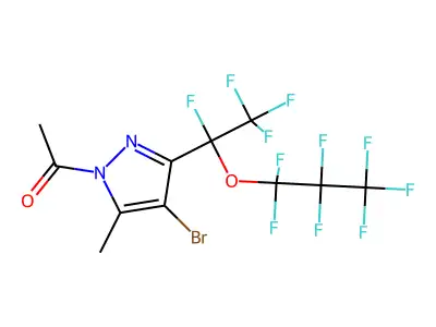 1-Acetyl-4-bromo-5-methyl-3-[perfluoro(1-propoxyethyl)]pyrazole structure