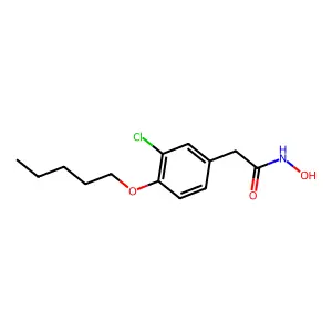 Acetohydroxamic acid, 2-(3-chloro-4-pentyloxy)phenyl- structure
