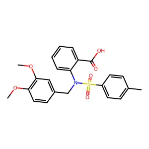 2-[(3,4-Dimethoxyphenyl)methyl-(4-methylphenyl)sulfonylamino]benzoic acid structure