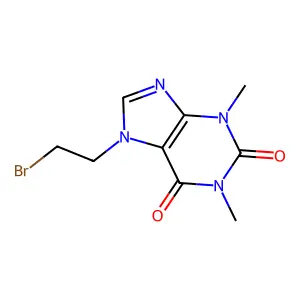 7-(2-bromoethyl)-3,7-dihydro-1,3-dimethyl-1H-purine-2,6-dione structure