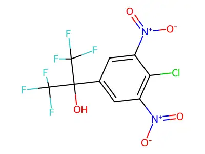 2-(4-Chloro-3,5-dinitrophenyl)-1,1,1,3,3,3-hexafluoropropan-2-ol structure
