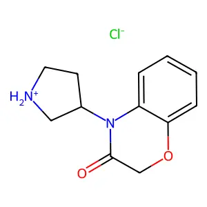2H-1,4-Benzoxazin-3(4H)-one, 4-(3-pyrrolidinyl)-, hydrochloride structure