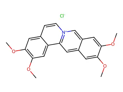 2,3,10,11-Tetramethoxyisoquinolino[2,1-b]isoquinolin-7-ium structure