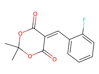 5-(2-Fluorobenzylidene)-2,2-dimethyl-1,3-dioxane-4,6-dione structure