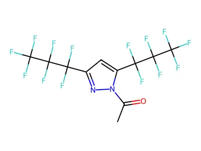 1-Acetyl-3,5-bis(heptafluoro-1-propyl)pyrazole structure