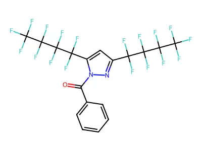 1-Benzoyl-3,5-bis(nonafluorobutyl)pyrazole structure