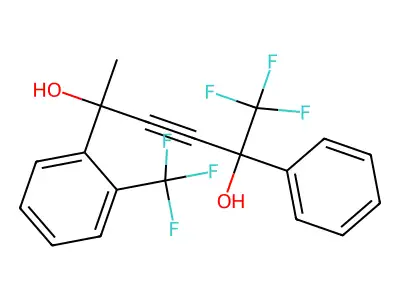 2-[2-(Trifluoromethyl)phenyl]-5-phenyl-6,6,6-trifluorohex-3-yne-2,5-diol structure
